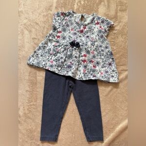 Koala Kids Floral Top and Navy Leggings Set